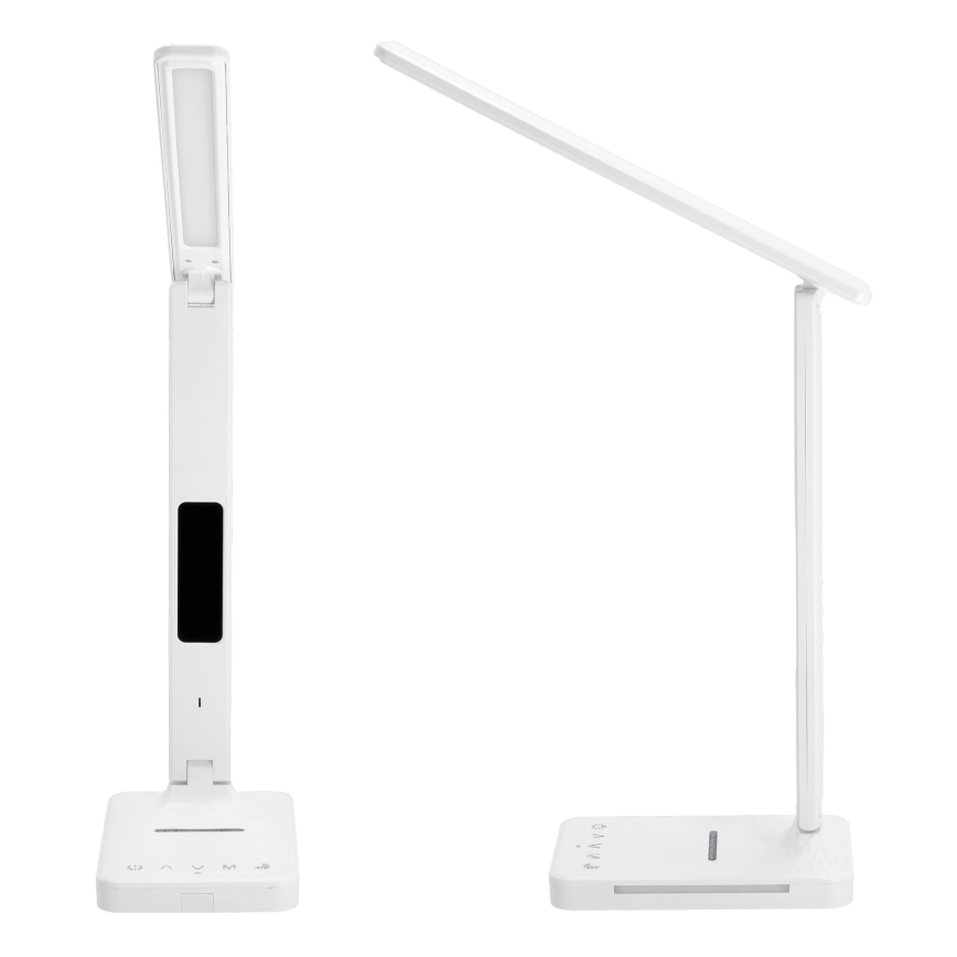LED Prigušiva stolna lampa s QI bežičnim punjenjem, zaslonom i USB portom LED/7W/230V 3000-6000K bijela