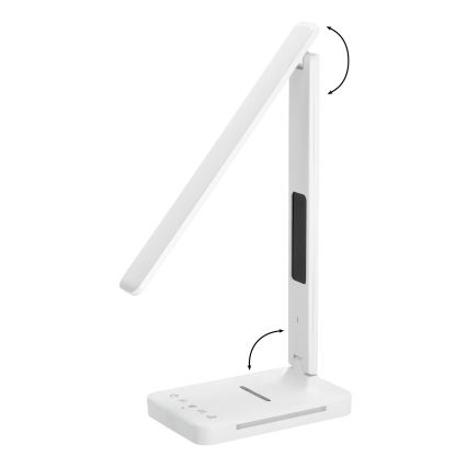 LED Prigušiva stolna lampa s QI bežičnim punjenjem, zaslonom i USB portom LED/7W/230V 3000-6000K bijela