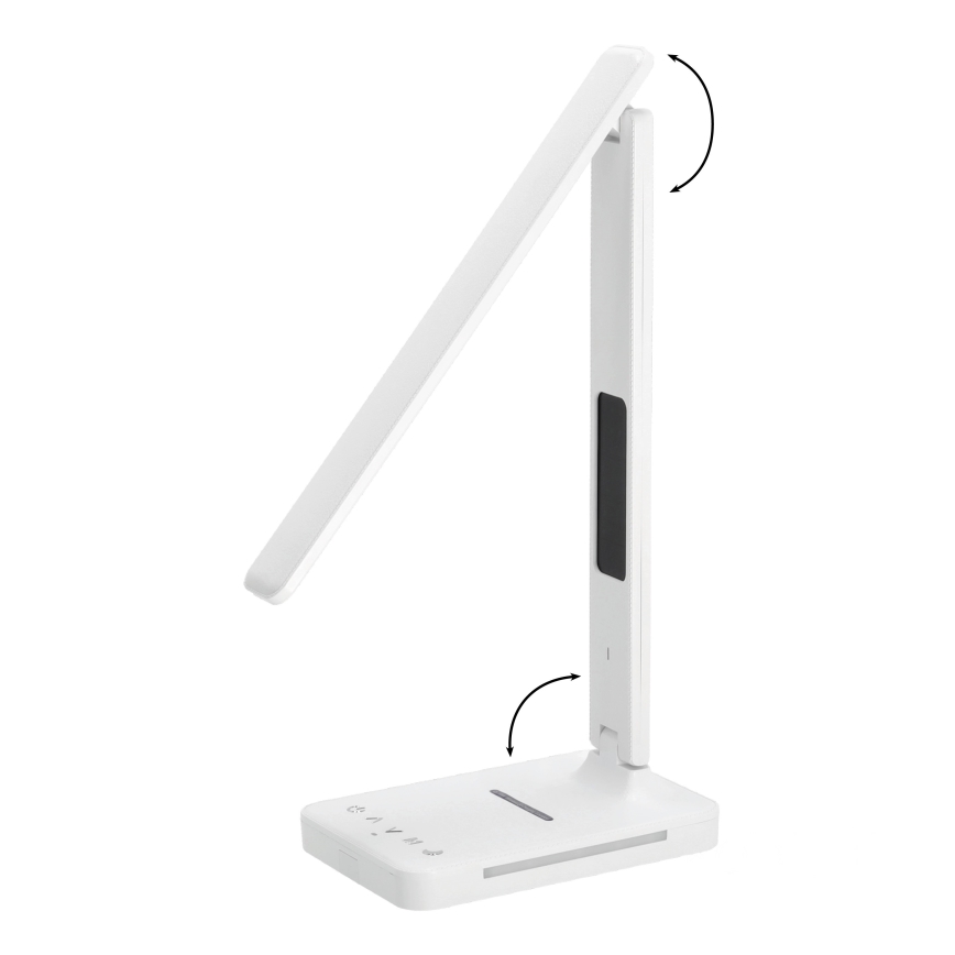 LED Prigušiva stolna lampa s QI bežičnim punjenjem, zaslonom i USB portom LED/7W/230V 3000-6000K bijela