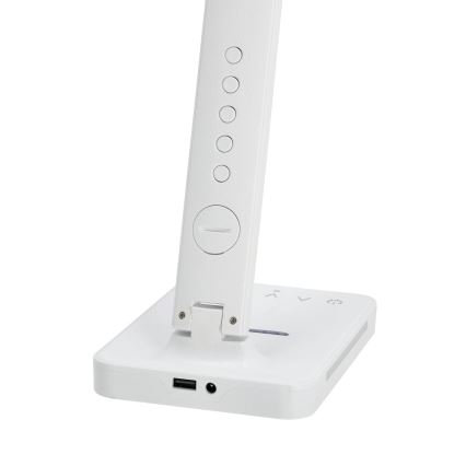 LED Prigušiva stolna lampa s QI bežičnim punjenjem, zaslonom i USB portom LED/7W/230V 3000-6000K bijela