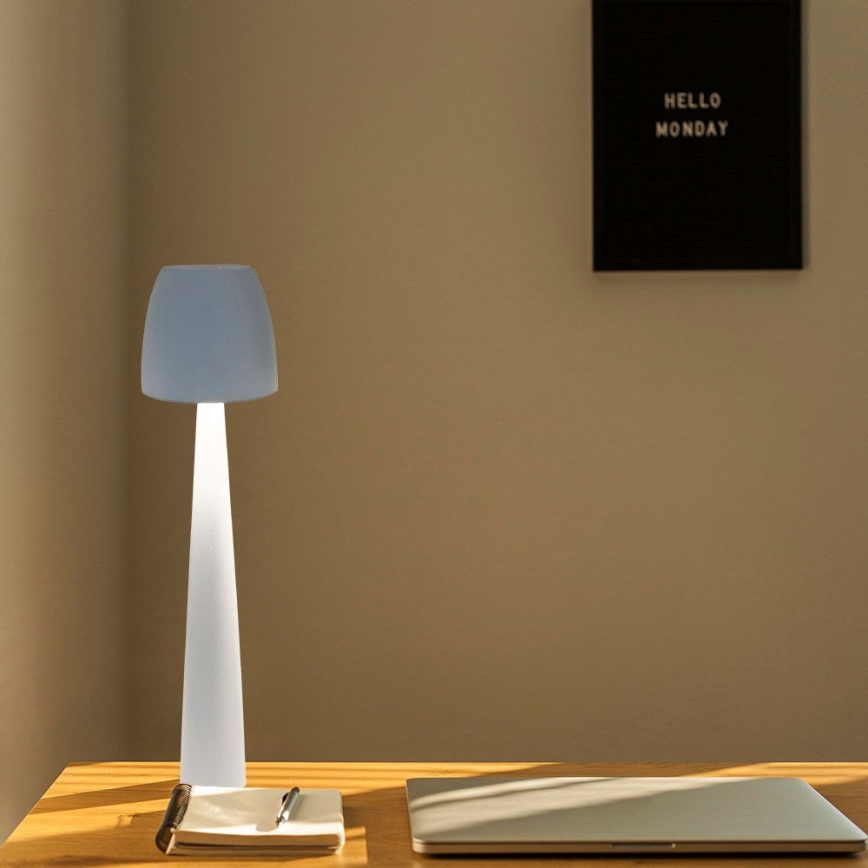LED Prigušiva punjiva dodirna stolna lampa LED/3W/5V 3000-6000K 1800 mAh bijela
