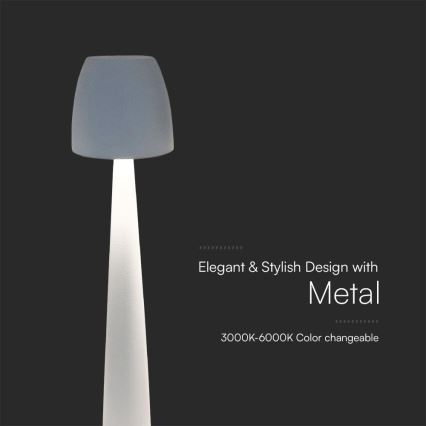 LED Prigušiva punjiva dodirna stolna lampa LED/3W/5V 3000-6000K 1800 mAh bijela