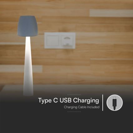LED Prigušiva punjiva dodirna stolna lampa LED/3W/5V 3000-6000K 1800 mAh bijela