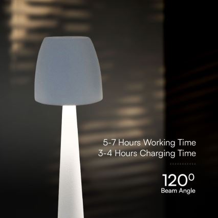 LED Prigušiva punjiva dodirna stolna lampa LED/3W/5V 3000-6000K 1800 mAh bijela