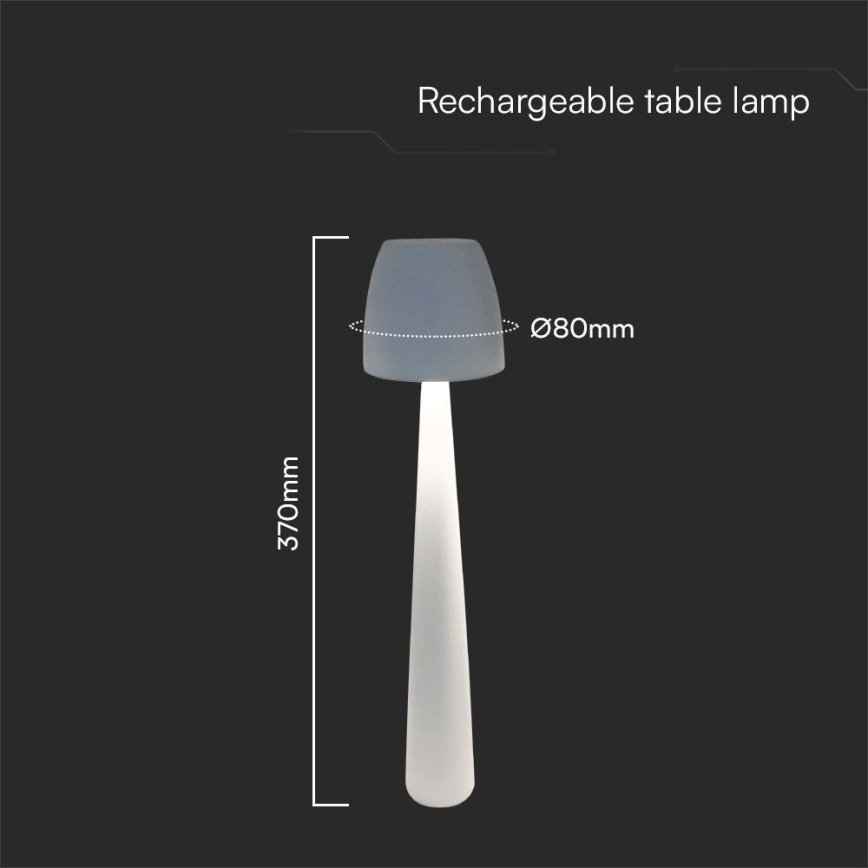 LED Prigušiva punjiva dodirna stolna lampa LED/3W/5V 3000-6000K 1800 mAh bijela