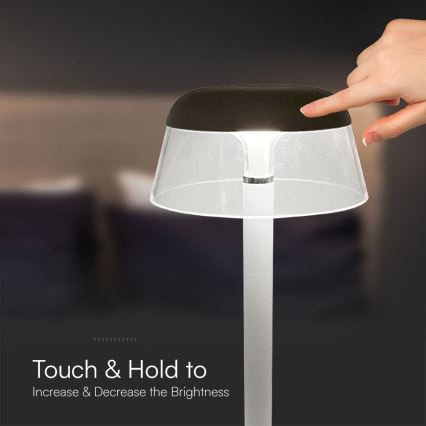 LED Prigušiva punjiva dodirna stolna lampa LED/3W/5V 3000-6000K 1800 mAh bijela