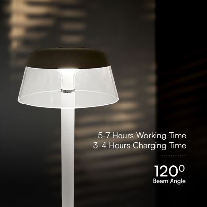LED Prigušiva punjiva dodirna stolna lampa LED/3W/5V 3000-6000K 1800 mAh bijela