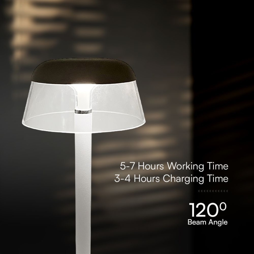 LED Prigušiva punjiva dodirna stolna lampa LED/3W/5V 3000-6000K 1800 mAh bijela