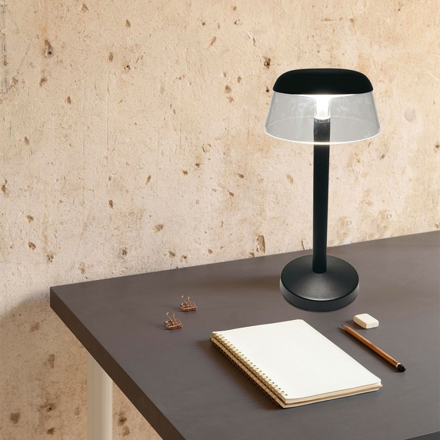 LED Prigušiva punjiva dodirna stolna lampa LED/3W/5V 3000-6000K 1800 mAh crna