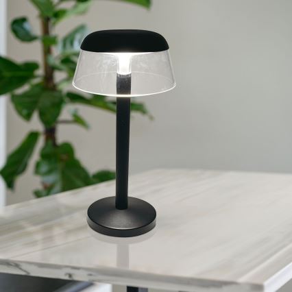 LED Prigušiva punjiva dodirna stolna lampa LED/3W/5V 3000-6000K 1800 mAh crna