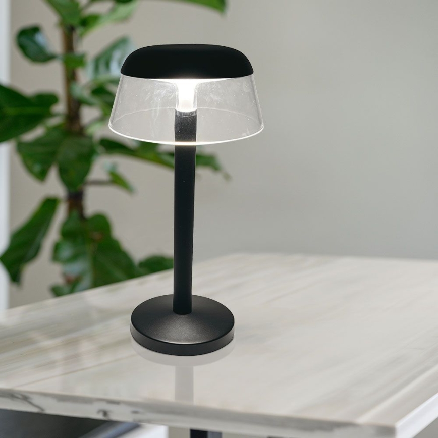 LED Prigušiva punjiva dodirna stolna lampa LED/3W/5V 3000-6000K 1800 mAh crna