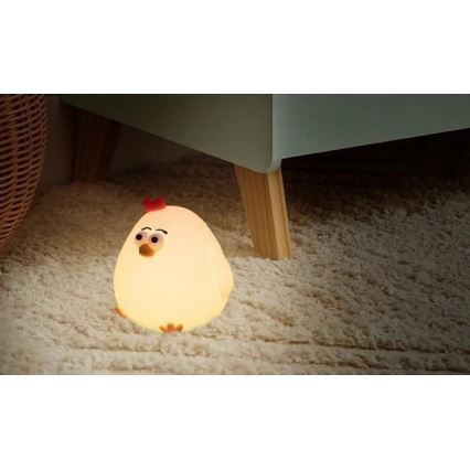 LED Prigušivo punjivo dječje noćno svjetlo LED/1W/5V 3000K 800 mAh kokoš