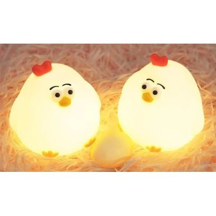 LED Prigušivo punjivo dječje noćno svjetlo LED/1W/5V 3000K 800 mAh kokoš