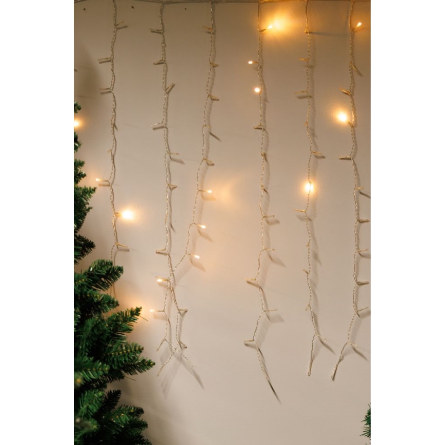 LED Prigušiva vanjska božićna svjetlosna zavjesa CURTAIN 360xLED/8,4W/230V 2x2 m IP44 topla bijela + daljinski upravljač