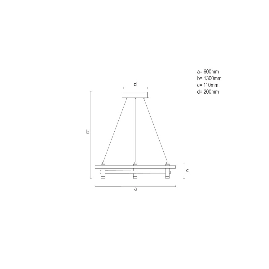 LED luster s mogućnošću prigušivanja na sajli LED/100W/230V 3000-6500K pr. 60 cm + daljinski upravljač
