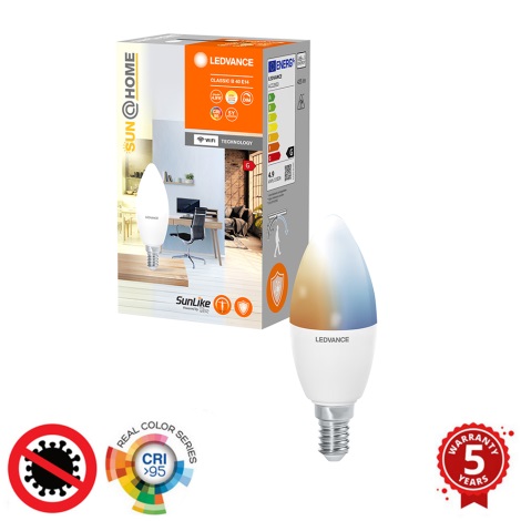 LED Prigušiva antibakterijska žarulja B40 E14/4,9W/230V Wi-Fi - Ledvance