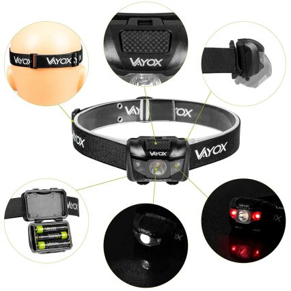 LED Prigušiva čeona svjetiljka 3xLED/3xAAA IPX4 100 lm