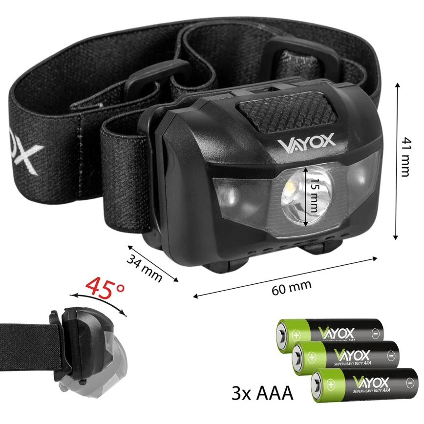 LED Prigušiva čeona svjetiljka 3xLED/3xAAA IPX4 100 lm