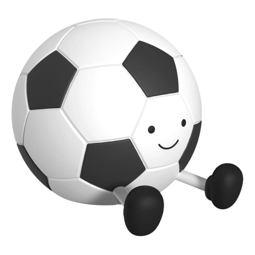 LED Prigušiva dječja dodirna lampa FOOTBALL LED/2W/5V USB 1200 mAh bijela/crna