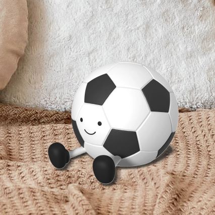 LED Prigušiva dječja dodirna lampa FOOTBALL LED/2W/5V USB 1200 mAh bijela/crna