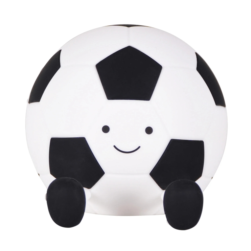 LED Prigušiva dječja dodirna lampa FOOTBALL LED/2W/5V USB 1200 mAh bijela/crna
