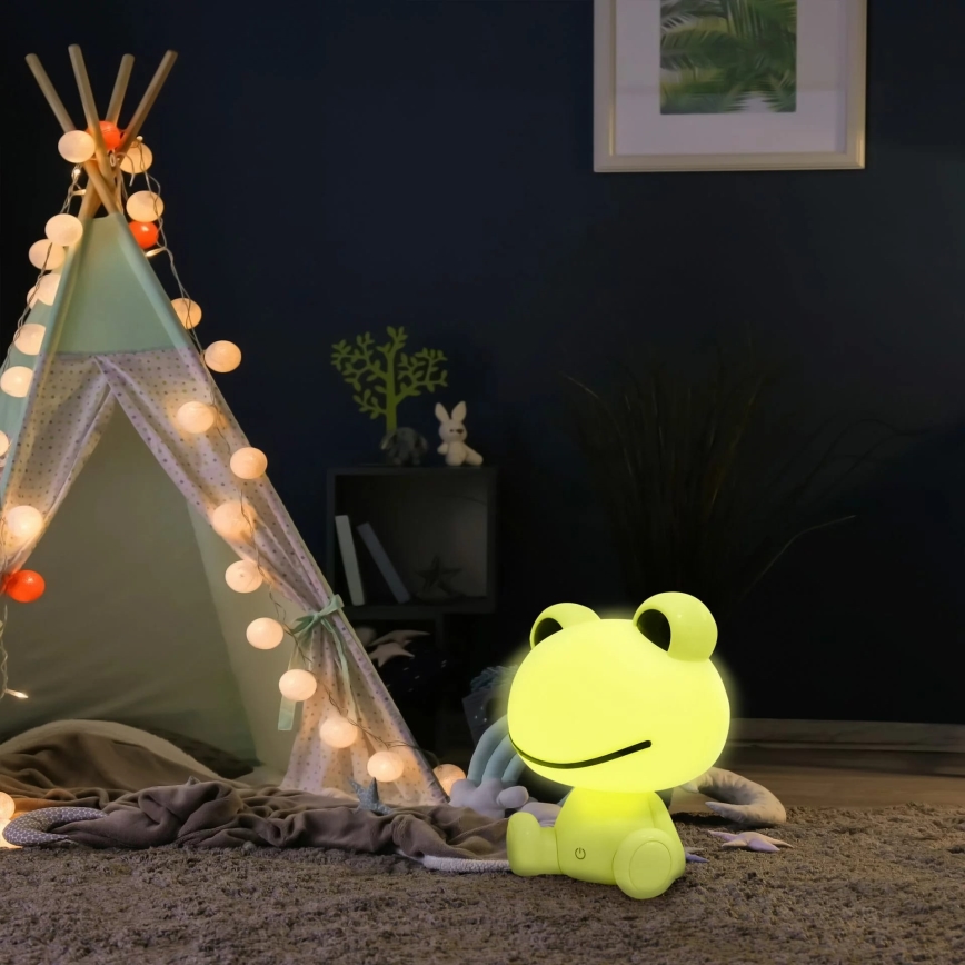 LED Prigušiva dječja dodirna lampa FROG LED/2,5W/3,7V 1200 mAh