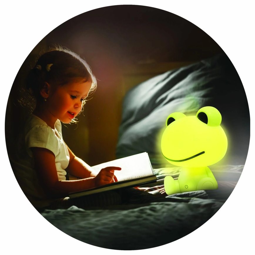 LED Prigušiva dječja dodirna lampa FROG LED/2,5W/3,7V 1200 mAh