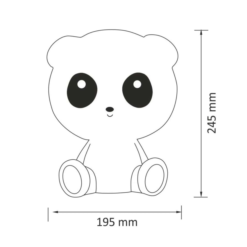 LED Prigušiva dječja dodirna lampa PANDA LED/2,5W/3,7V 1200 mAh