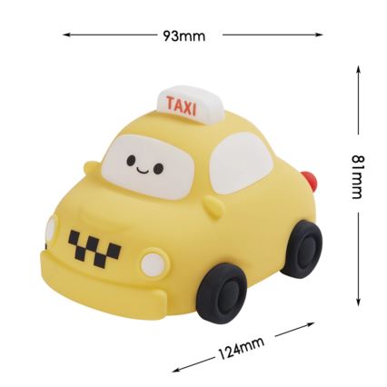 LED Prigušiva dječja dodirna lampa TAXI LED/1W/5V USB 1200 mAh taxi žuta