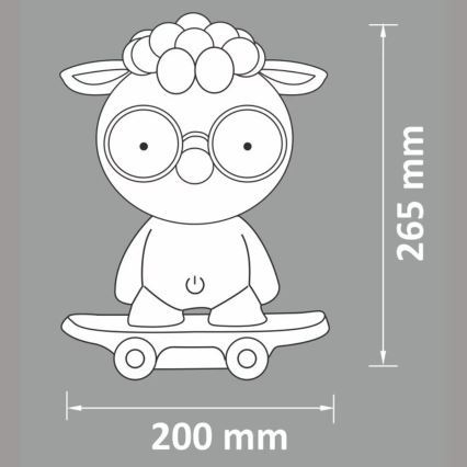 LED Prigušiva dječja noćna lampica LED/2,5W/230V ovca siva