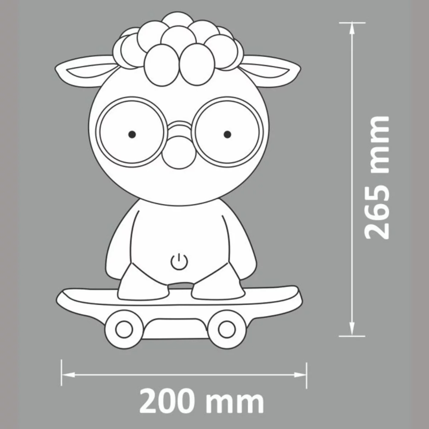 LED Prigušiva dječja noćna lampica LED/2,5W/230V ovca siva