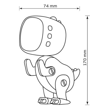 LED RGBW Prigušiva dječja noćna lampica s budilicom ROBOT LED/1W/5V 1200 mAh
