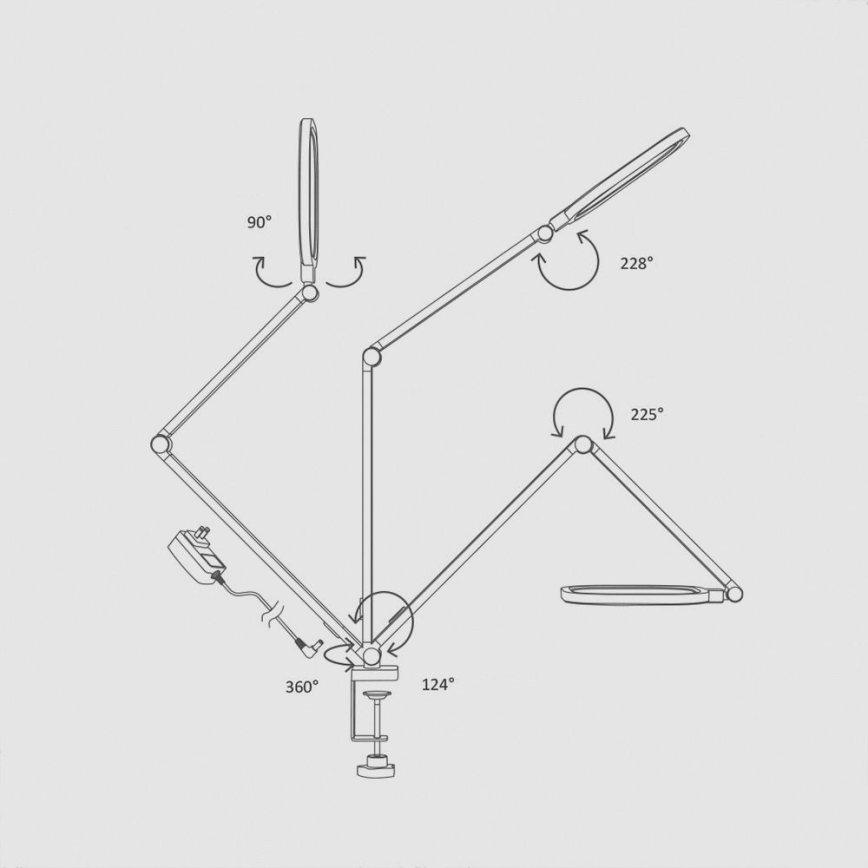 LED Prigušiva dodirna fleksibilna stolna lampa POINTIQ LED/15W/230V 3000-6500K CRI 96 crna