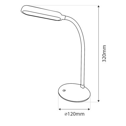 LED Prigušiva dodirna fleksibilna stolna lampa LED/6W/5V USB 1200 mAh bijela