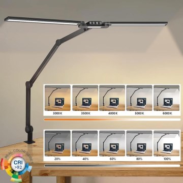 LED Prigušiva dodirna fleksibilna stolna lampa POINTIQ LED/24W/230V 3000-6500K CRI 92 crna
