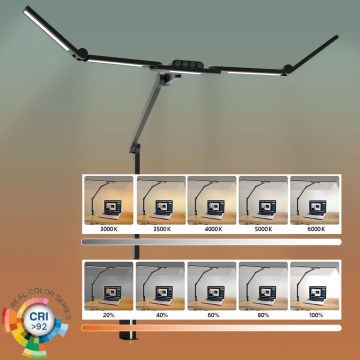 LED Prigušiva dodirna fleksibilna stolna lampa POINTIQ LED/24W/230V 3000-6500K CRI 92 crna