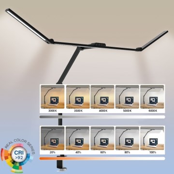 LED Prigušiva dodirna fleksibilna stolna lampa POINTIQ LED/36W/230V 3000-6500K CRI 92 crna