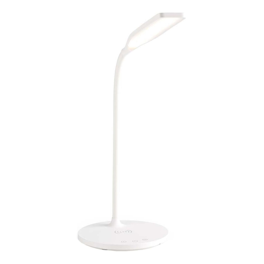 LED Prigušiva dodirna fleksibilna stolna lampa s 15W bežičnim punjenjem Qi LED/5,5W/230V 2700-6500K bijela