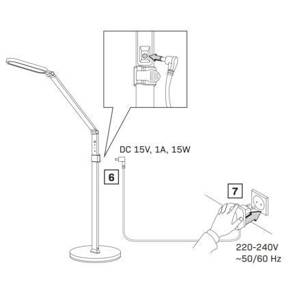 LED Prigušiva dodirna podna lampa FERRARA LED/13W/230V 3000/4000/6000K bijela