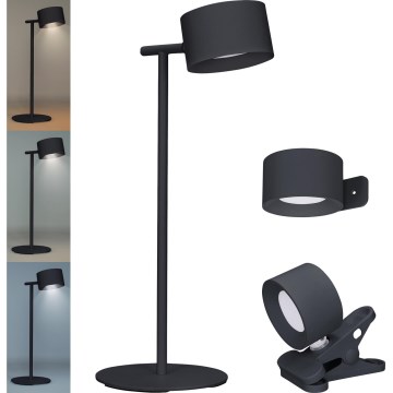 LED Prigušiva dodirna punjiva lampa 3u1 LED/4W/2000 mAh 3000/4000/6500K crna