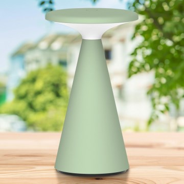LED Prigušiva dodirna vanjska stolna lampa PAROS LED/1,8W/5V USB 1800 mAh IP44 zelena