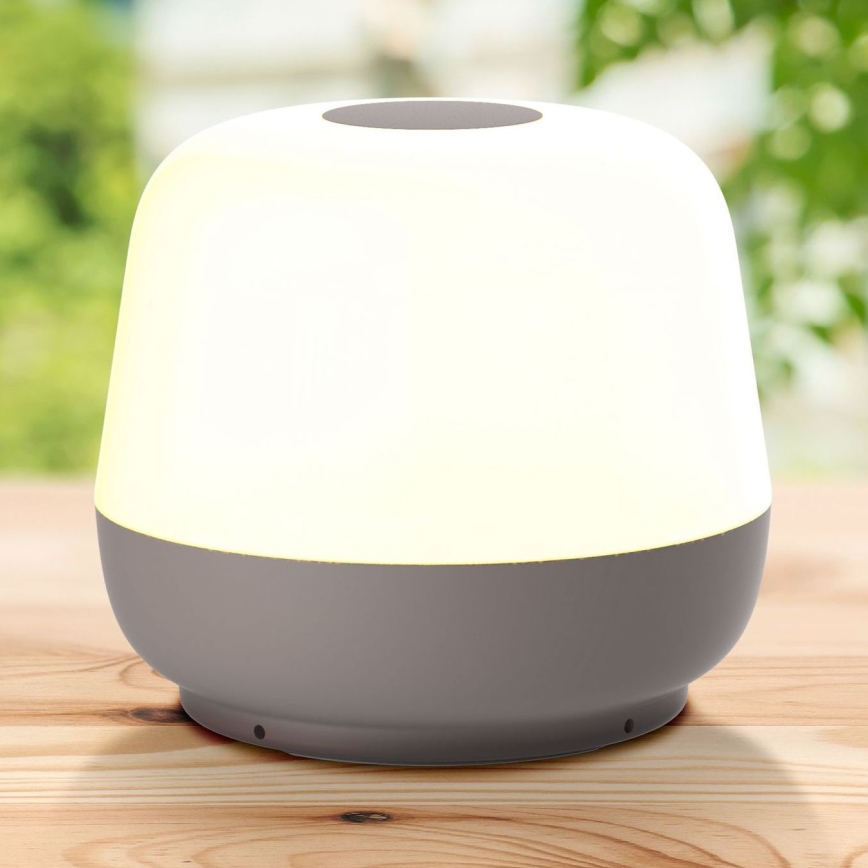 LED Prigušiva dodirna vanjska stolna lampa SAMBA LED/1,2W/5V USB 1200 mAh IP44 siva