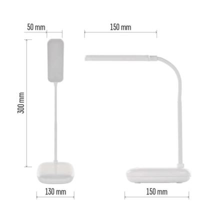 LED Prigušiva fleksibilna stolna lampa LED/12W/230V 3000K/4000K/6500K bijela