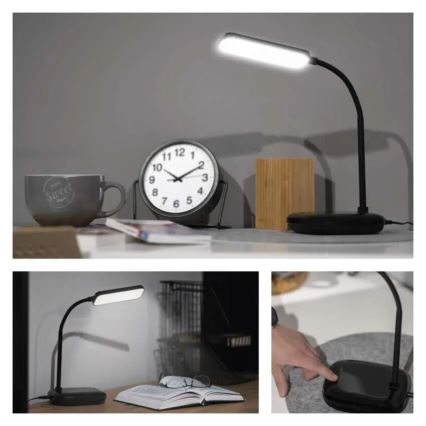 LED Prigušiva fleksibilna stolna lampa LED/12W/230V 3000K/4000K/6500K crna