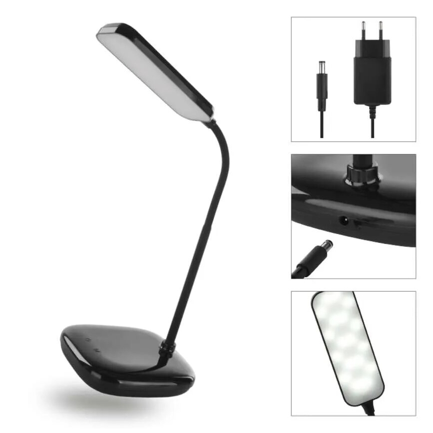 LED Prigušiva fleksibilna stolna lampa LED/12W/230V 3000K/4000K/6500K crna