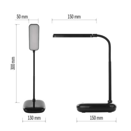 LED Prigušiva fleksibilna stolna lampa LED/12W/230V 3000K/4000K/6500K crna