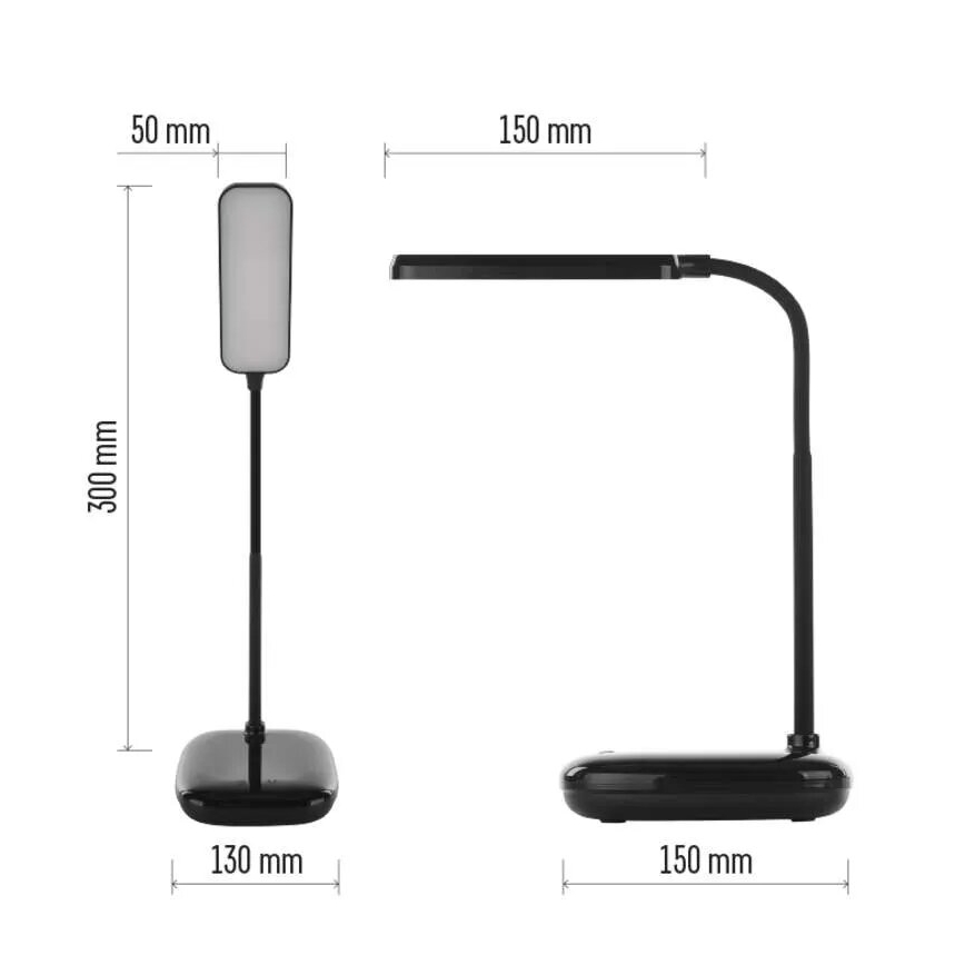 LED Prigušiva fleksibilna stolna lampa LED/12W/230V 3000K/4000K/6500K crna