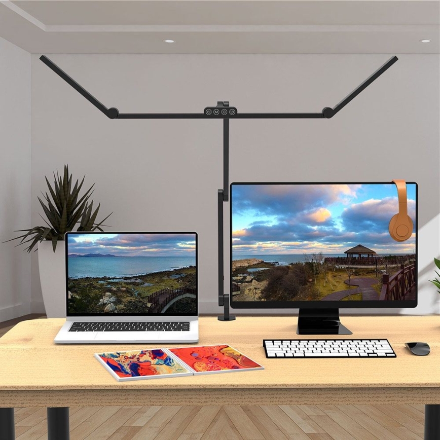 LED Prigušiva dodirna fleksibilna stolna lampa POINTIQ LED/36W/230V 3000-6500K CRI 92 crna