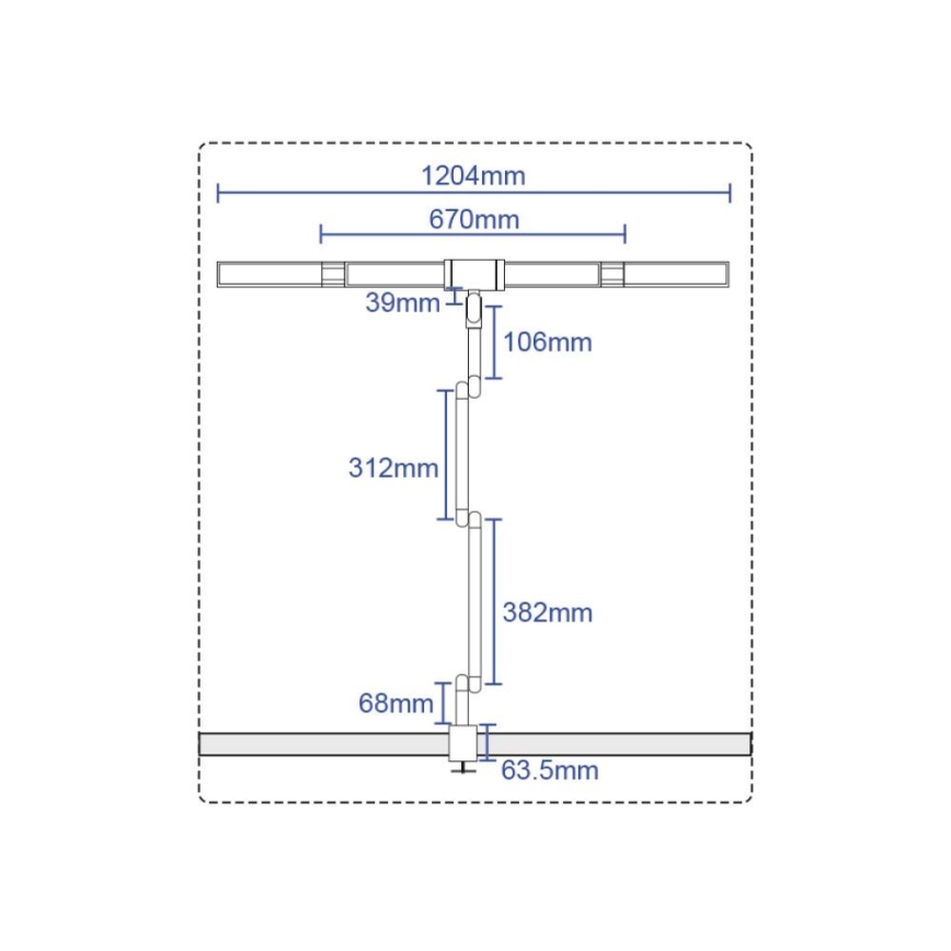 LED Prigušiva dodirna fleksibilna stolna lampa POINTIQ LED/36W/230V 3000-6500K CRI 92 crna