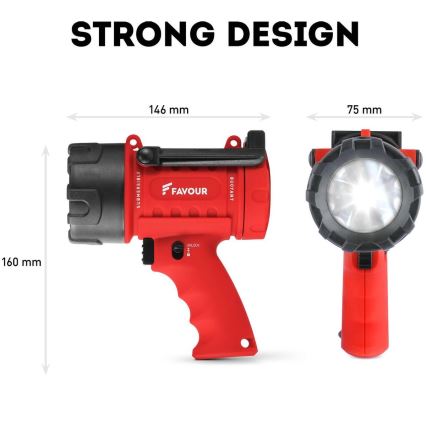 LED Prigušiva industrijska baterijska svjetiljka LED/5W/3xC IP67